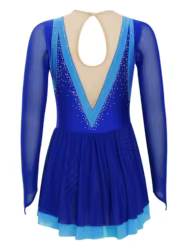 Vestido de ballet lírico para niñas con manga larga y tutú brillante