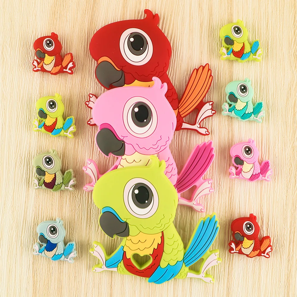 Kovict cuentas de silicona loro pavo real para collar artesanal - imagen 5