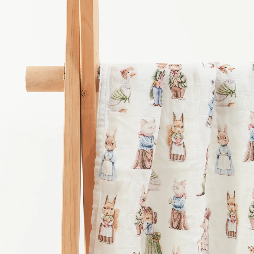 Manta muselina de algodón de bambú para bebé – Suave envolvente HappyFlute - imagen 3