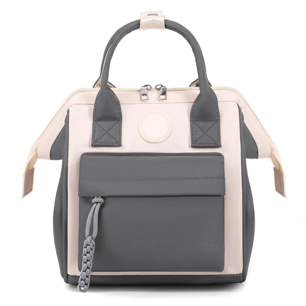 Bolsa de pañales piel beige, seca y húmeda, plegable