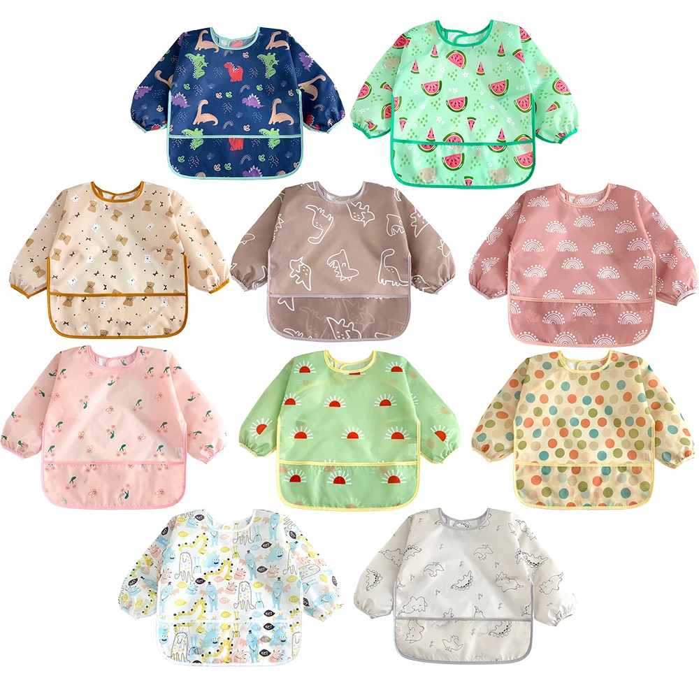 Babero impermeable manga larga bebé – Delantal alimentación peto - imagen 4