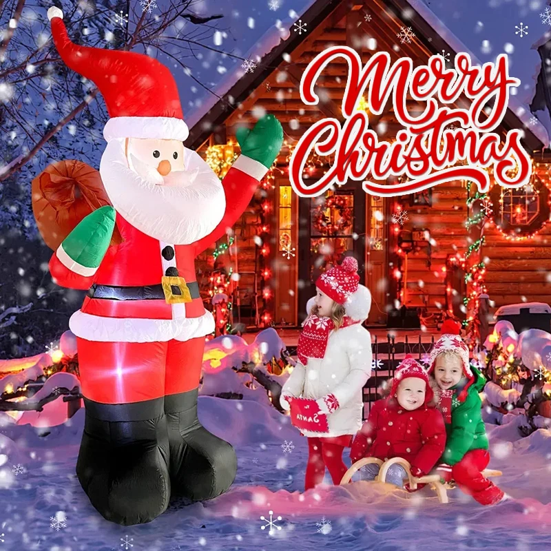Decoración inflable Papá Noel con luz LED para interior y exterior - imagen 2