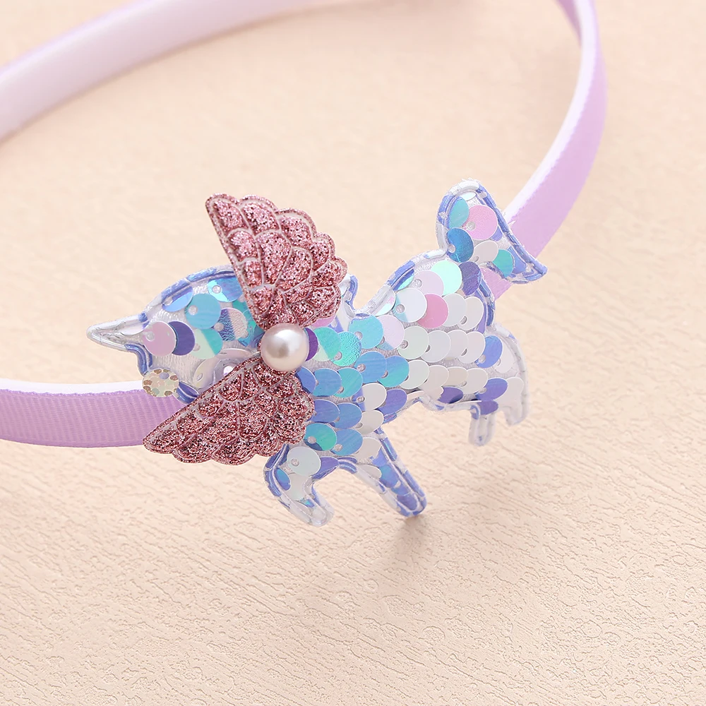 Diademas de unicornio con lentejuelas para ninas - Fiesta artesanal - imagen 3