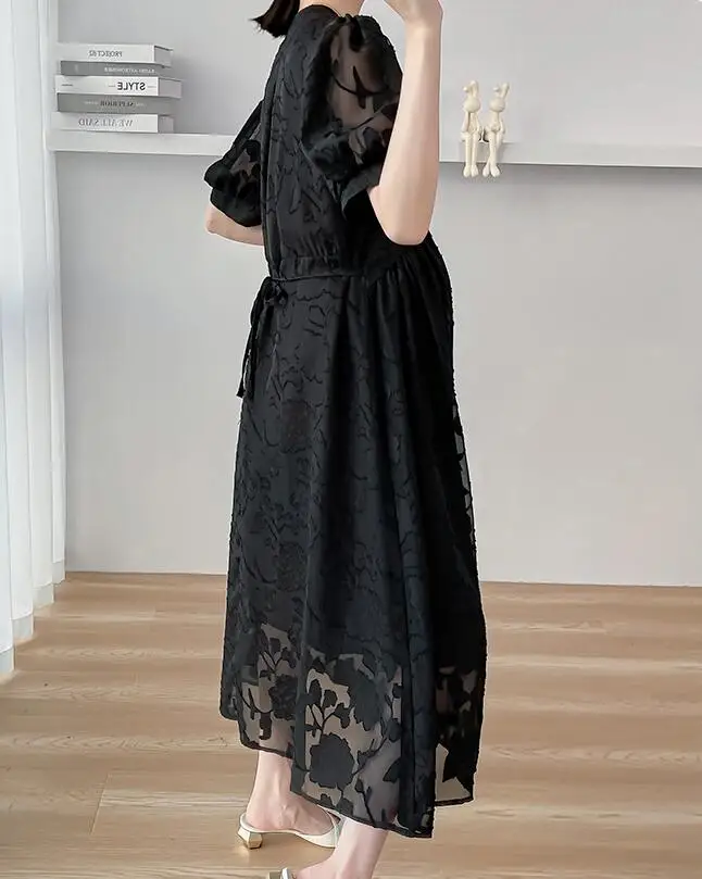 Vestido de maternidad de verano de encaje con manga corta - imagen 4