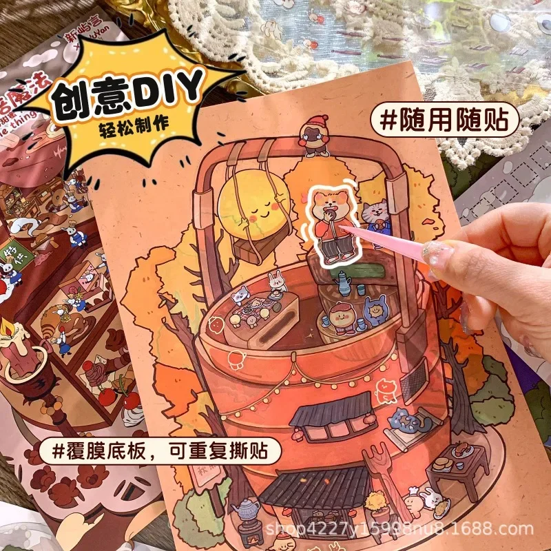 Pegatina 3D de paisaje en miniatura para manualidades infantiles - imagen 4