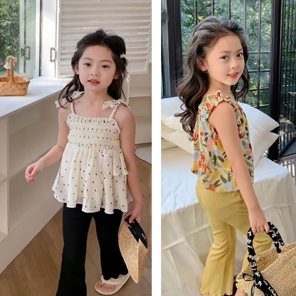 Pantalones acampanados seda hielo niña – Estilo princesa verano - imagen 5