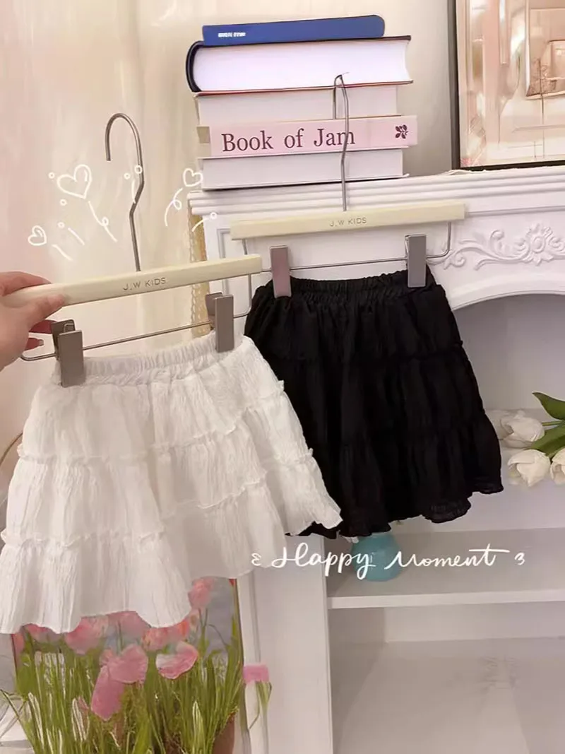 MILANCEL Falda corta de verano para niñas encaje pastel color sólido - imagen 4