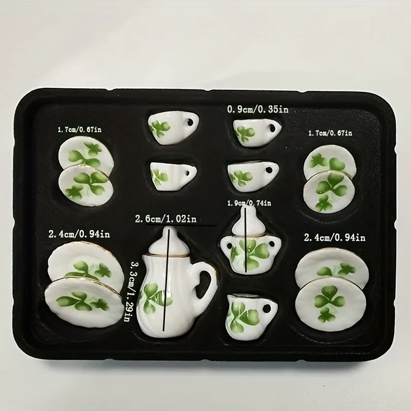 Juego de té infantil en cerámica para casita de muñecas