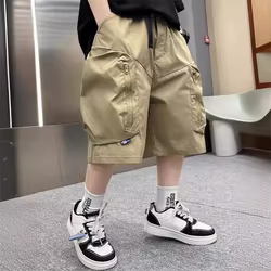 Pantalones de trabajo infantiles con bolsillos para verano