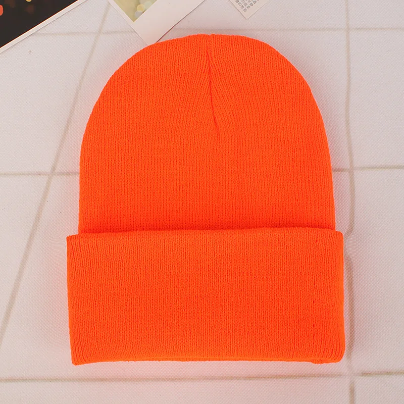 Gorro tejido de invierno unisex cálido en punto sólido exterior - imagen 5