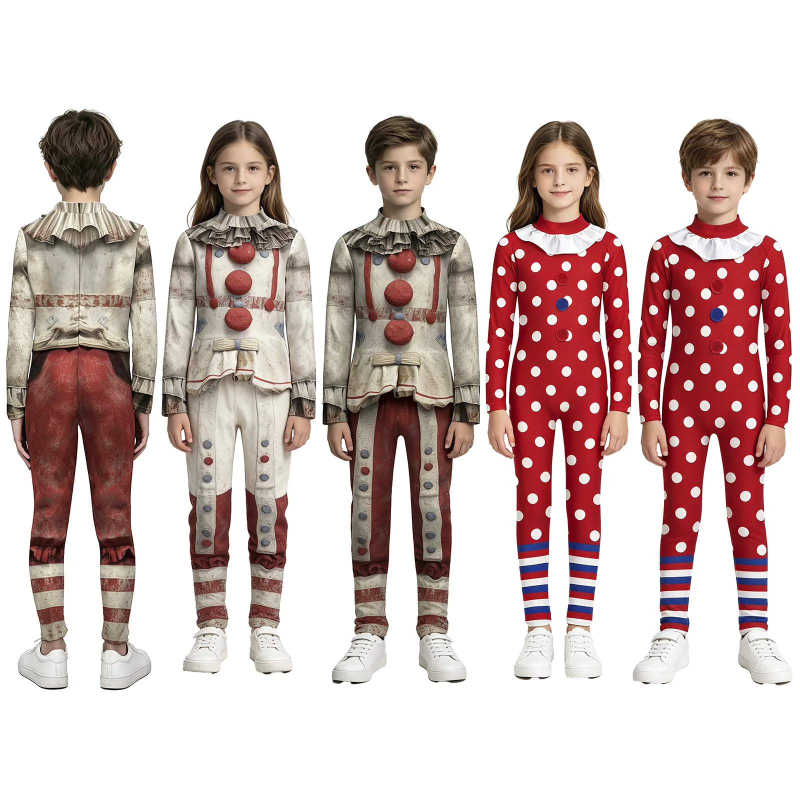 Disfraz de payaso de Halloween para niños y niñas, mono - imagen 2