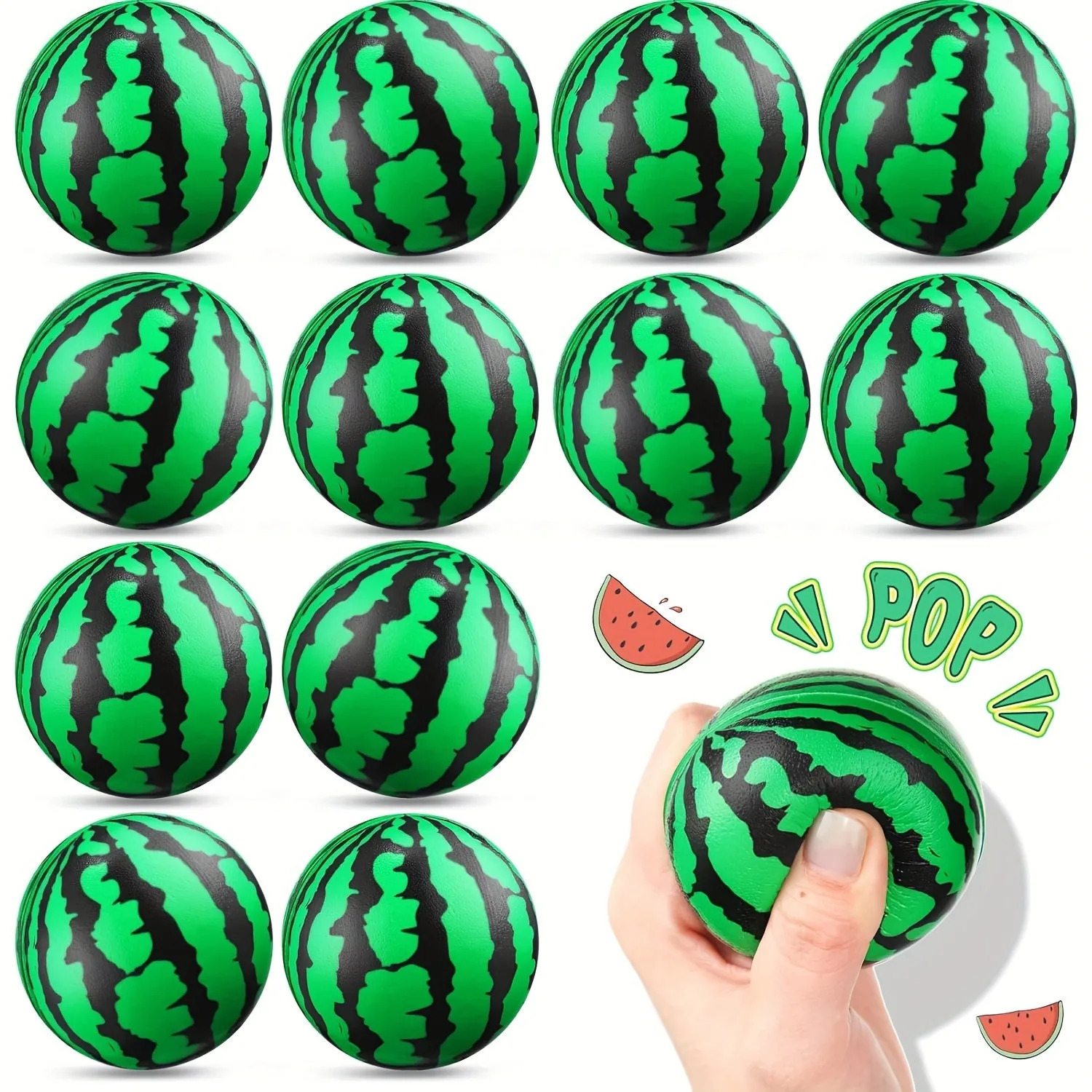 Bola antiestrés de sandía espuma PU suave juguete sensorial niños - imagen 3