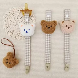 Sujetachupetes de oso con cadena y clip para bebé