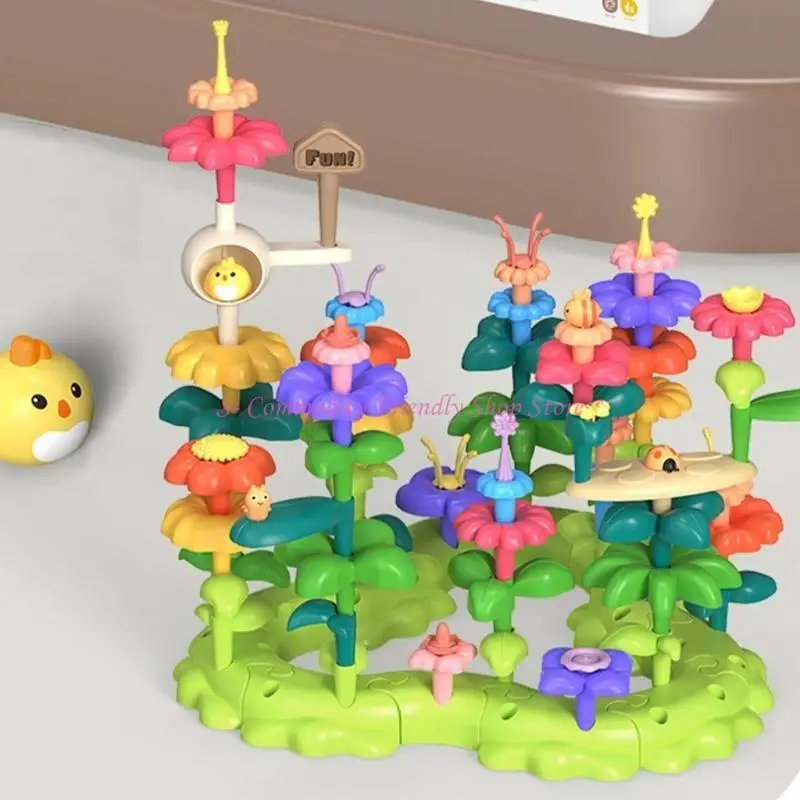 85AE Bloques de construcción con flores, juguete educativo - imagen 4
