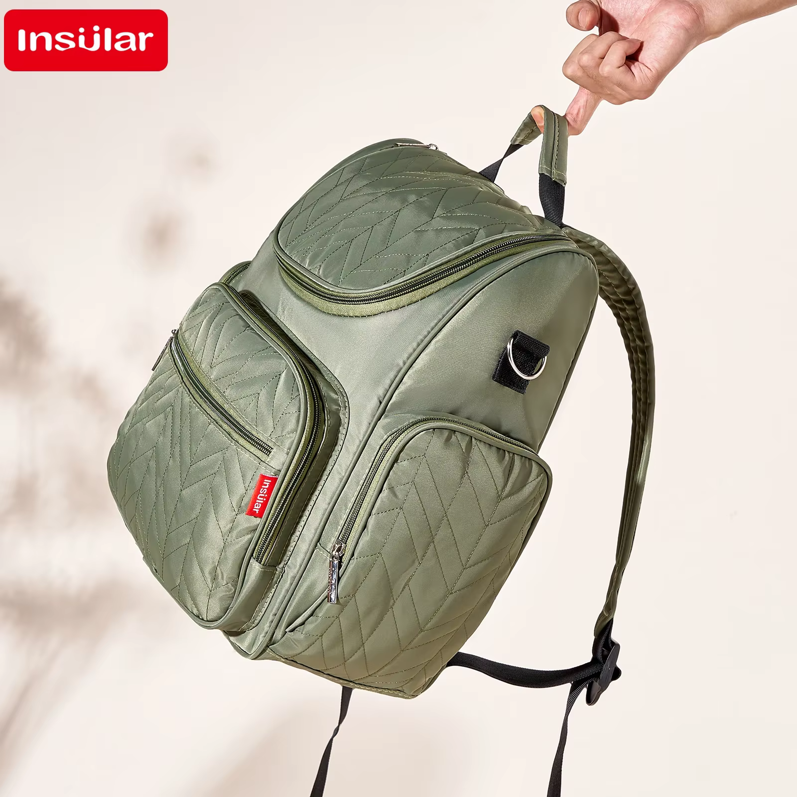 Mochila pañalera impermeable para bebé con cambiador - imagen 3