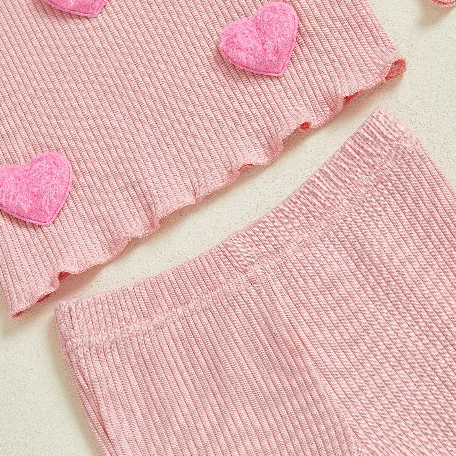 Tregren conjunto primavera bebé mangas largas corazón borroso pantalón - imagen 5