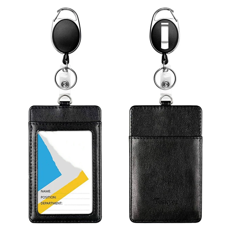 Porta identificación para tarjeta de trabajo con clip de llavero - imagen 2