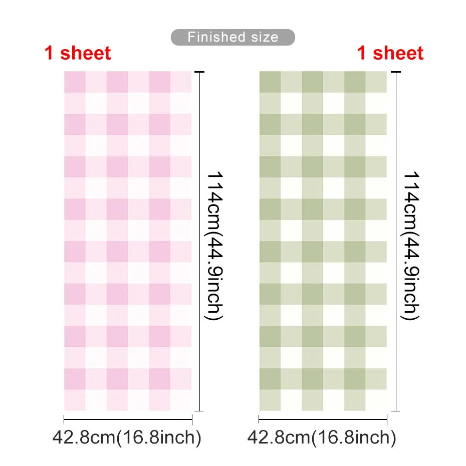 Papel pintado cuadros rosa y verde – Impermeable, fácil de pegar - imagen 2
