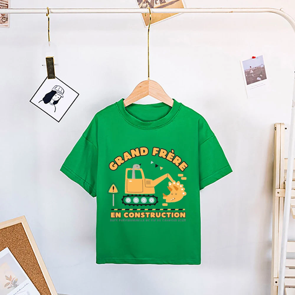 Camiseta de niño Big Brother en construcción impresa para verano - imagen 4