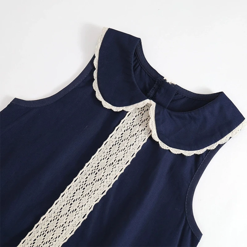 Vestido niña verano con encaje y cuello de muñeca - imagen 3