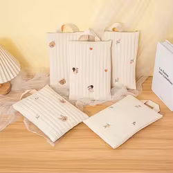 Bolsa pañales bebé algodón osito bordado organizador