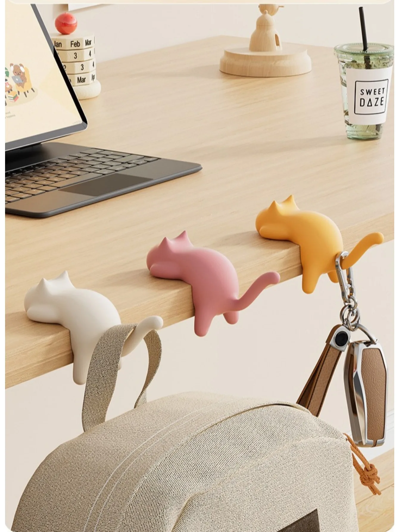 Gancho colgador de mochila escolar para mesa sin perforación - imagen 2