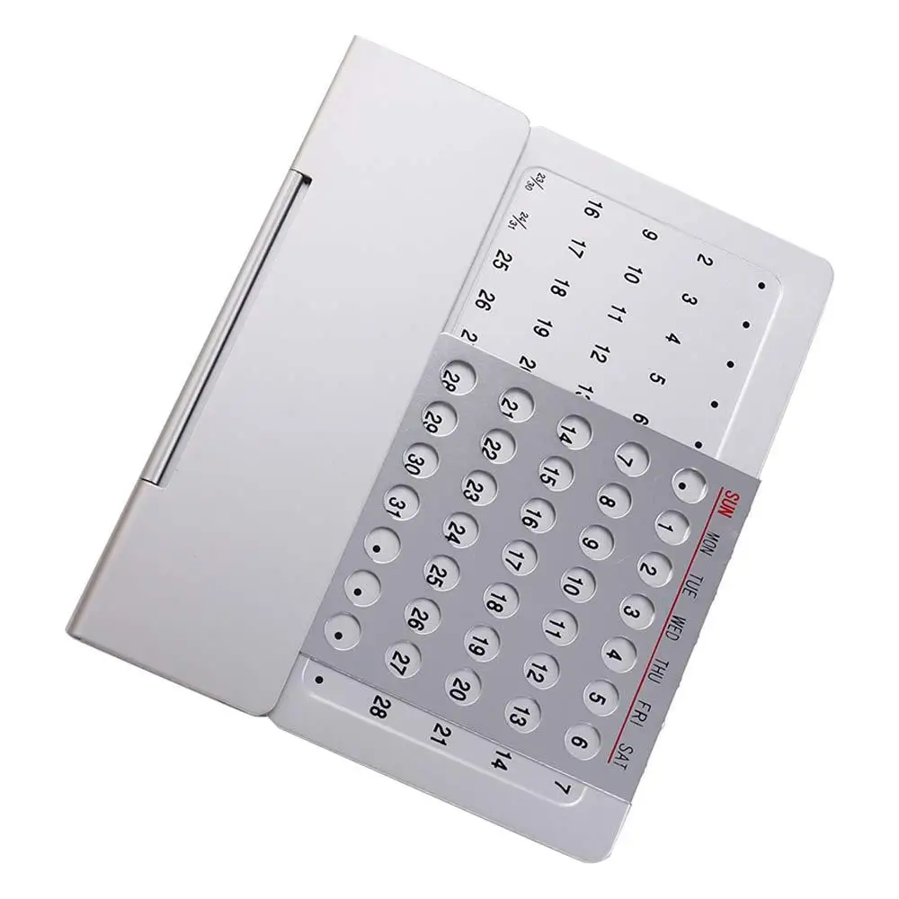 Calendario perpetuo de sobremesa de metal para casa duradero - imagen 3