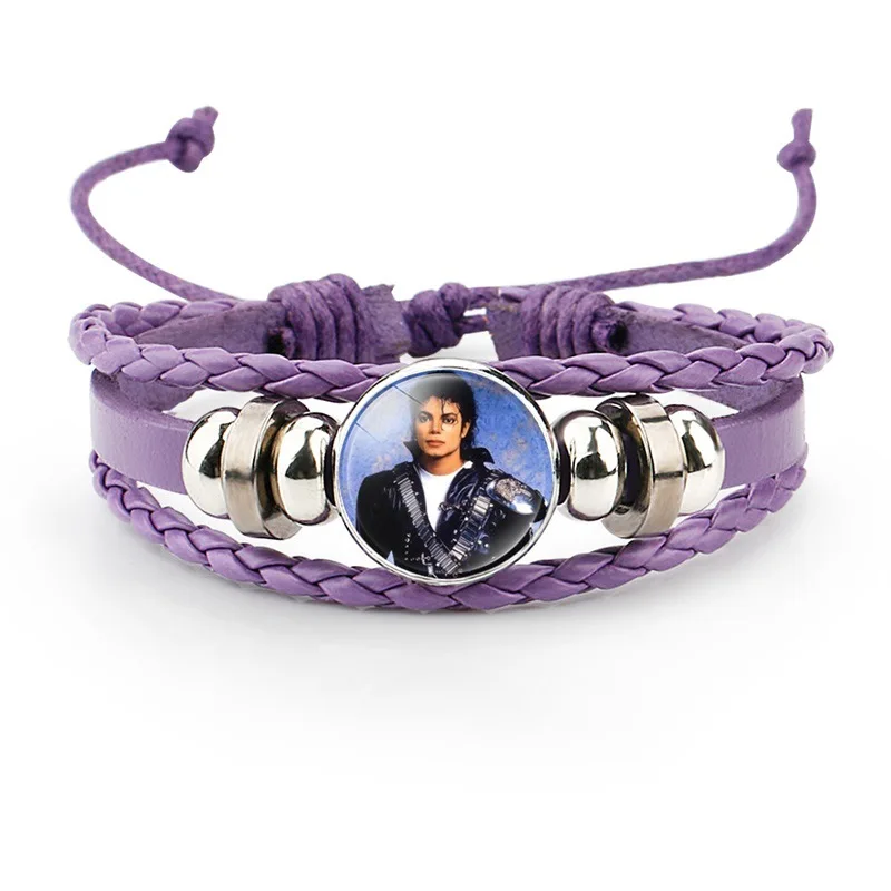 Pulsera de Michael Jackson tejida a mano estilo anime - imagen 3