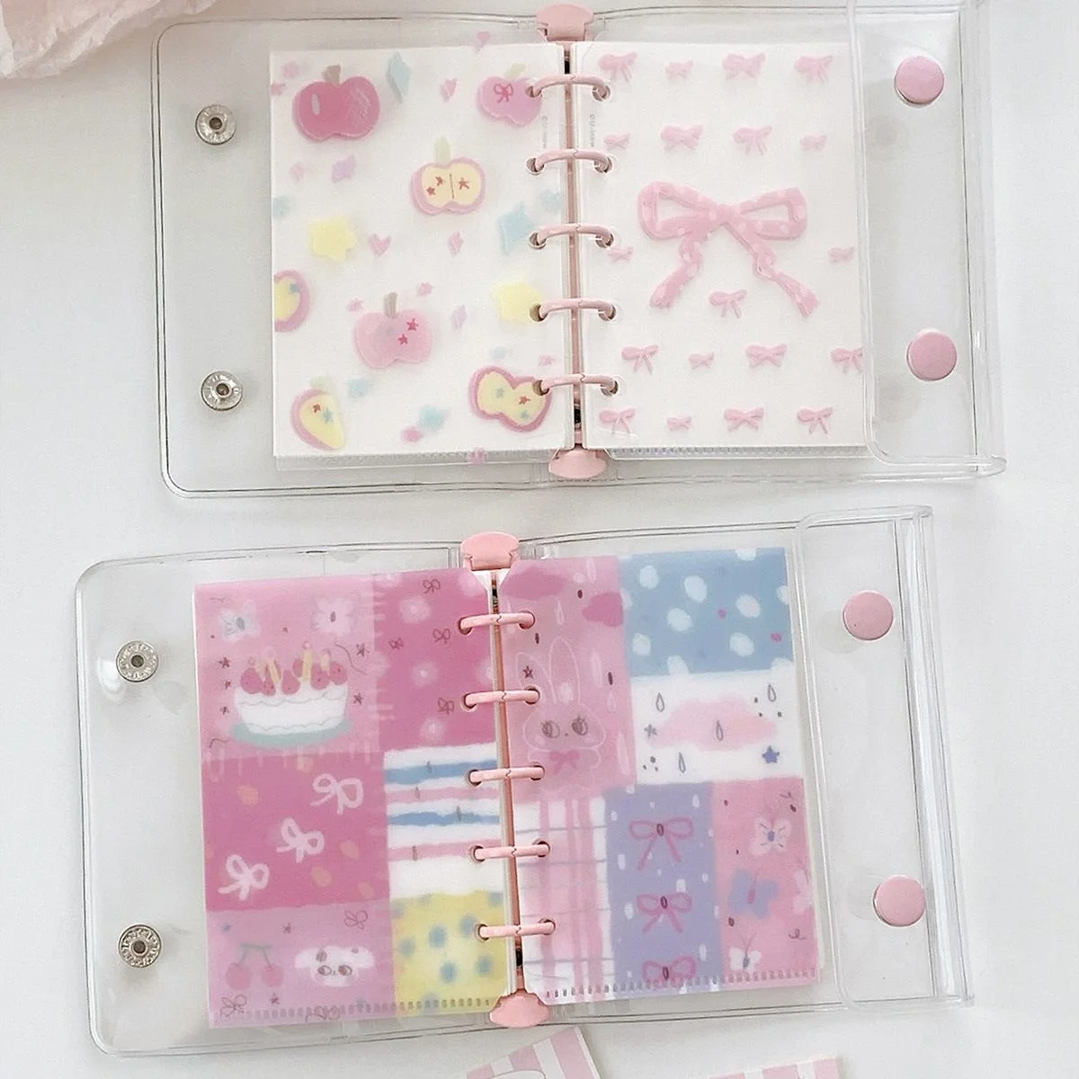 Mini cuaderno de hojas sueltas M5 Rosa Caramelo con corazón infantil - imagen 5