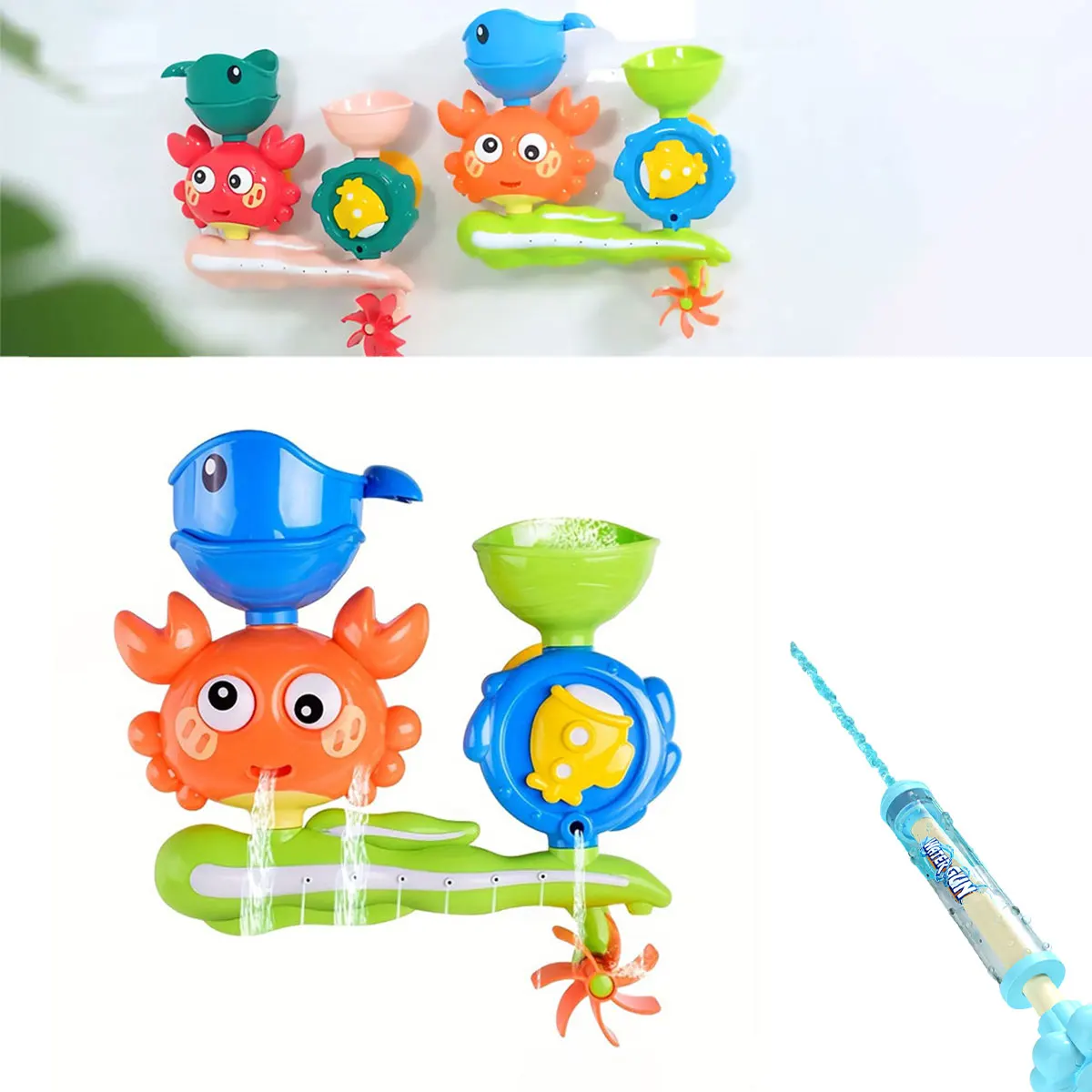 Juguete de baño para bebé con rueda acuática y pistola floral - imagen 5