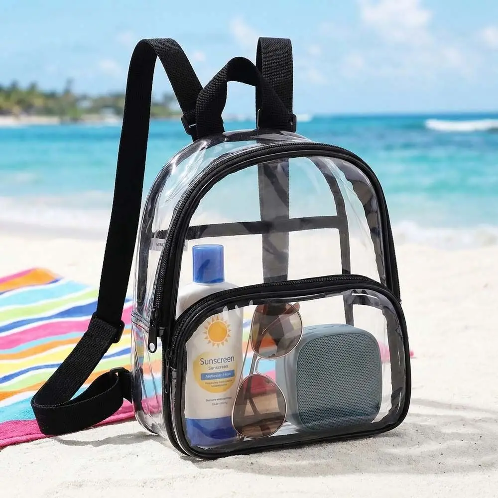 Mochila impermeable transparente con cremallera y gran capacidad - imagen 2
