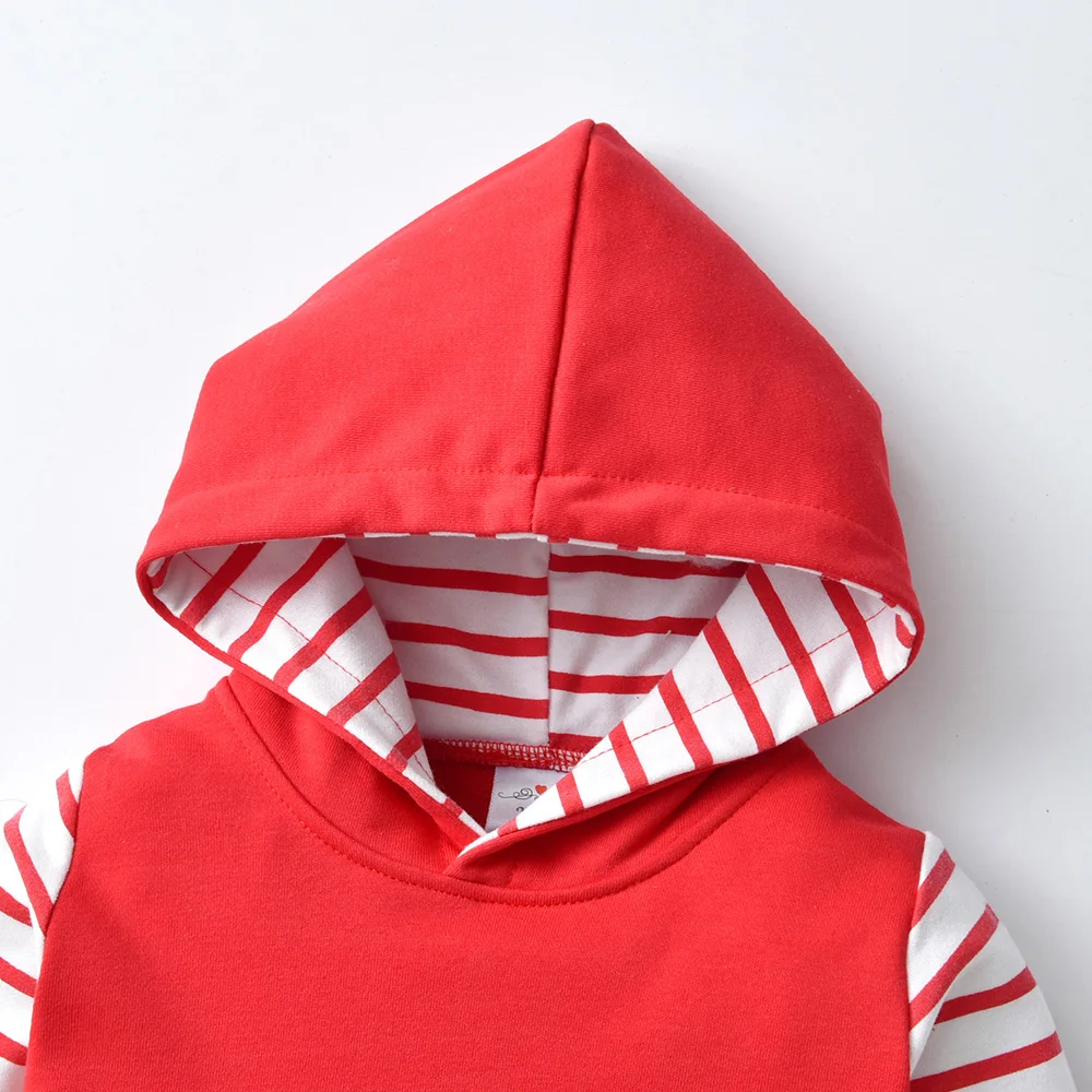 DXTON Sudadera con Capucha de Algodón para Niño – Manga Rayada - imagen 2