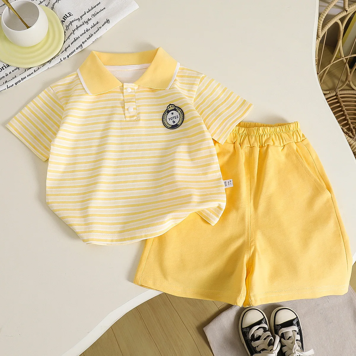 Conjunto de verano para bebé con polo de manga corta y pantalón - imagen 3