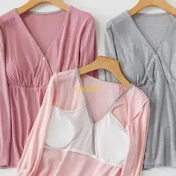 QX2D Camisón de lactancia y maternidad con acceso invisible
