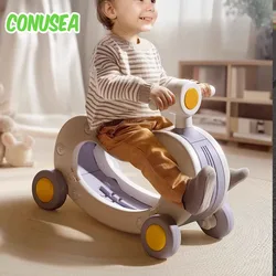 Caballo balancín para bebé con base antideslizante y andador