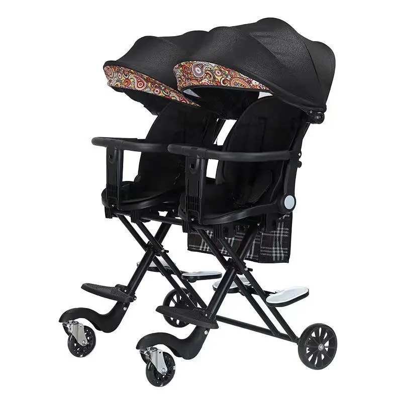 Cochecito doble infantil plegable para niños - imagen 4