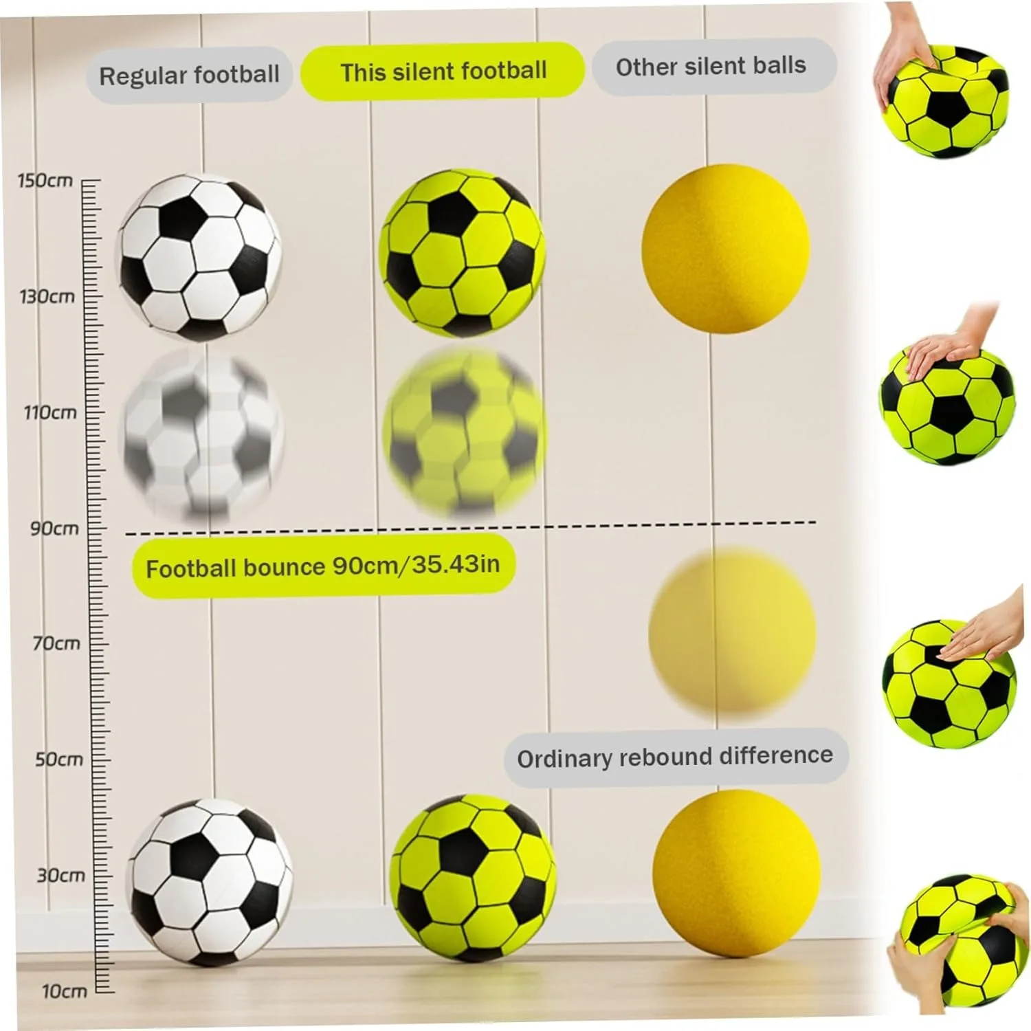 Balón de fútbol silencioso de espuma PU para niños – interior - imagen 2