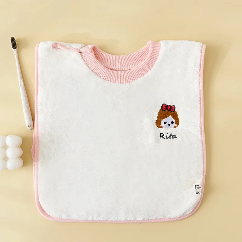 Babero impermeable para bebé con cuello de toalla y dibujos - imagen 5