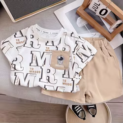Conjunto de verano para bebé con camiseta y pantalón corto