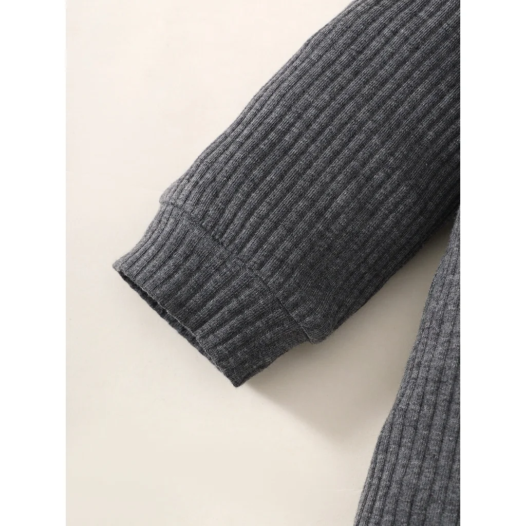 Pijama de bebé con capucha pingüino - mono blanco, mangas largas, gris - imagen 5
