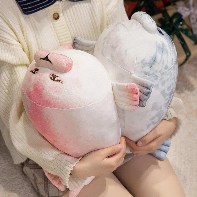 Almohada de peluche 3D azul y rosa con sello suave - imagen 5