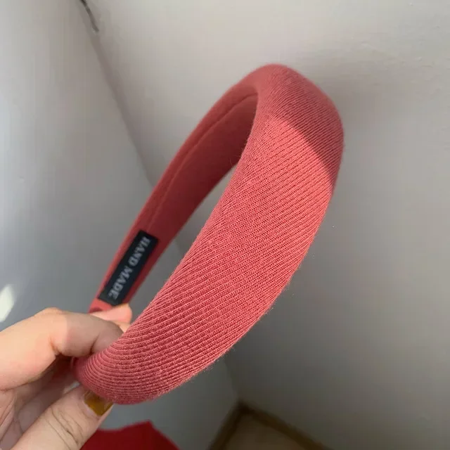 Diadema ancha de esponja lisa para el pelo y lavado facial - imagen 5