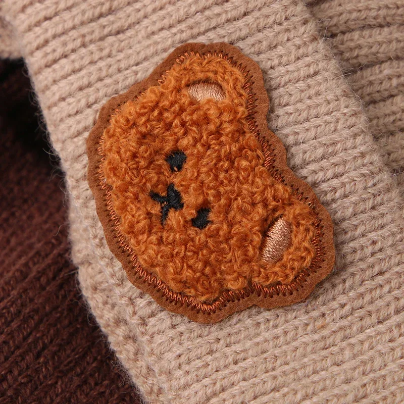 Gorro de invierno para bebé con orejas oso algodón crochet suave - imagen 2