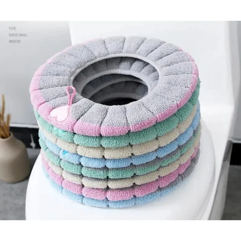 Funda de asiento de inodoro de forro polar lavable para invierno - imagen 4