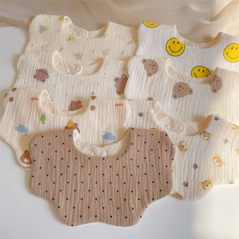 Babero impermeable de gasa para bebé – Dibujo animado - imagen 5