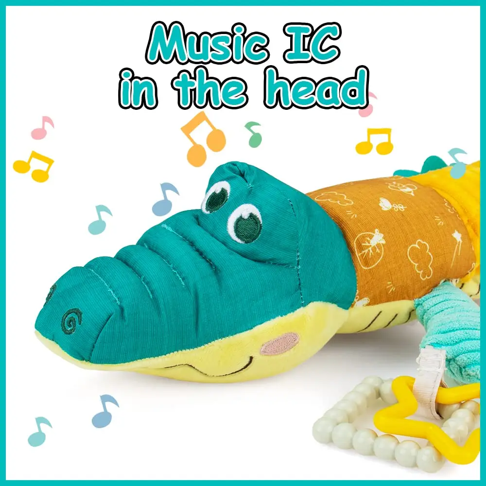 Cocodrilo peluche musical suave para bebé - imagen 2