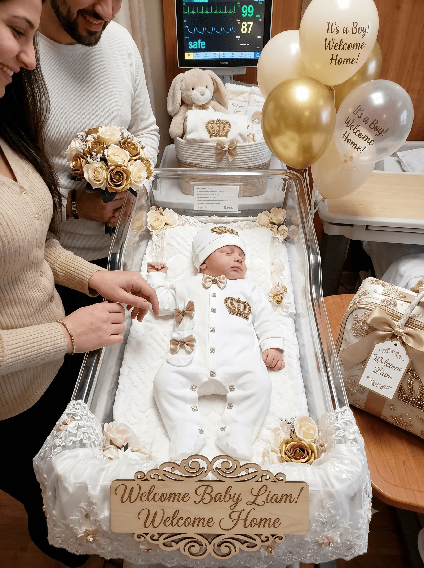 Conjunto de bebé con pelele manga larga y corona de regalo - imagen 2