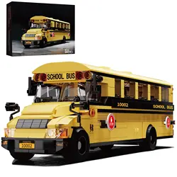 Bloques de construcción autobús escolar clásico amarillo para niños