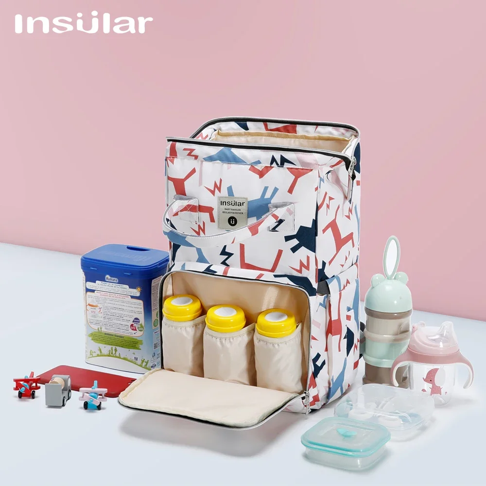 Bolsa de pañales impermeable para bebé, mochila ligera y espaciosa