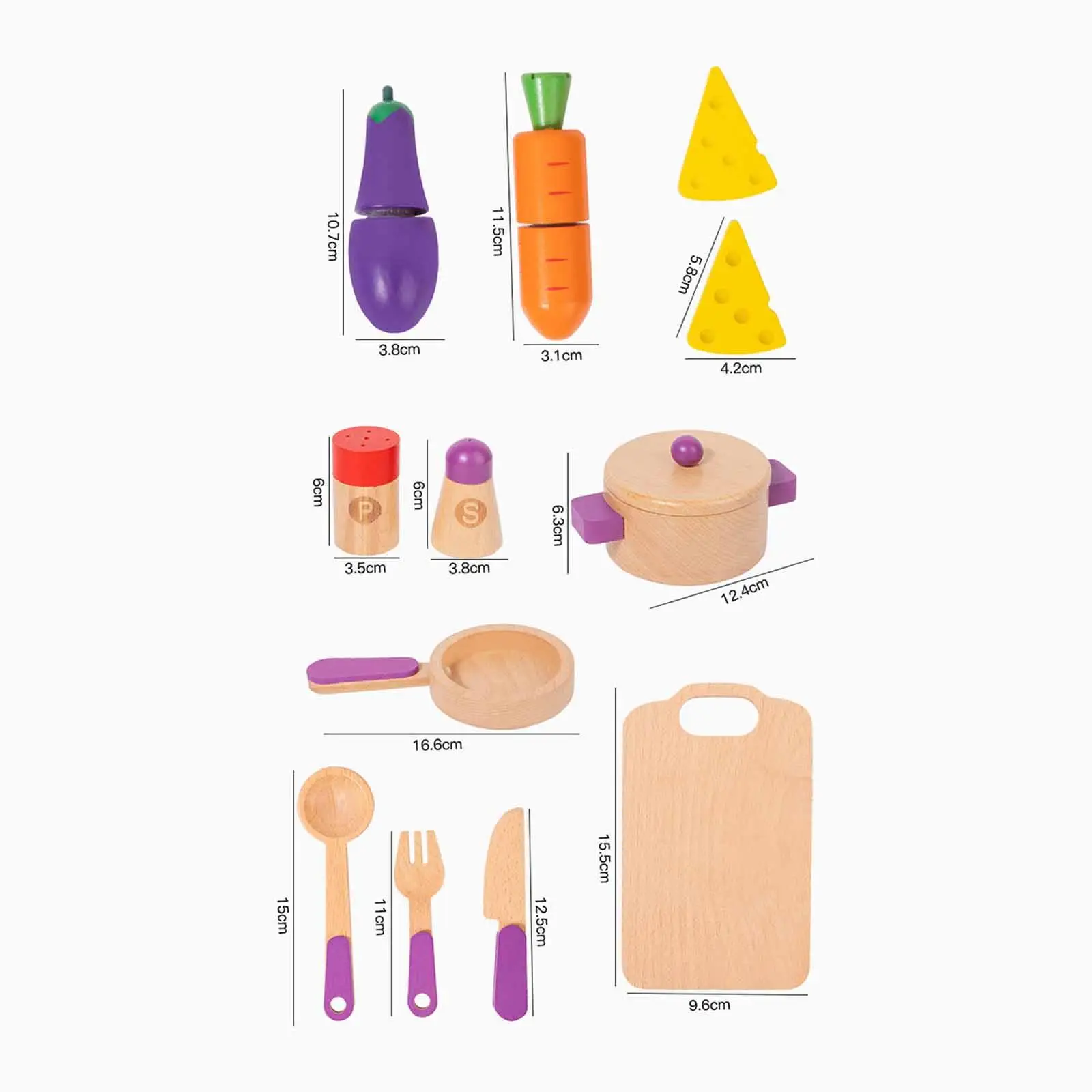 Juguete de cortar frutas y verduras en madera para cocina infantil - imagen 2